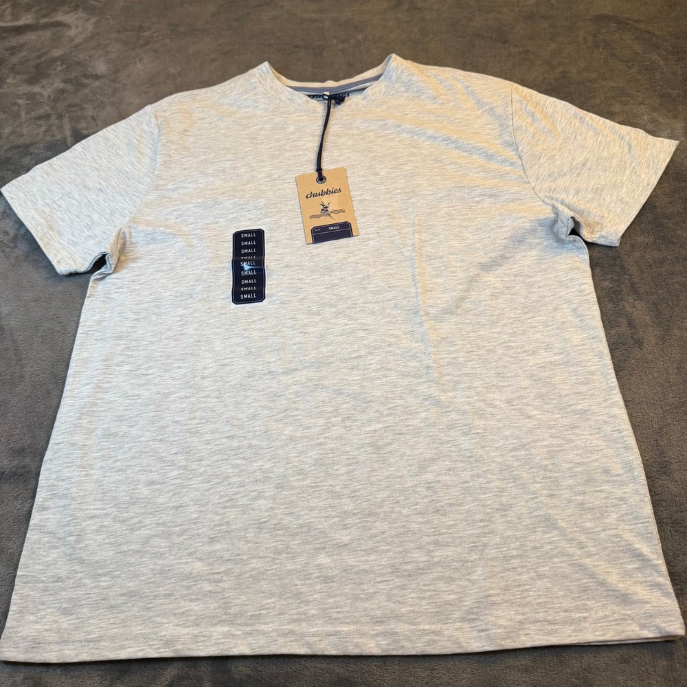 Chubbies Graphic Tee Shirt Heather‎ Gray Short Sleeve Men's Small NWT